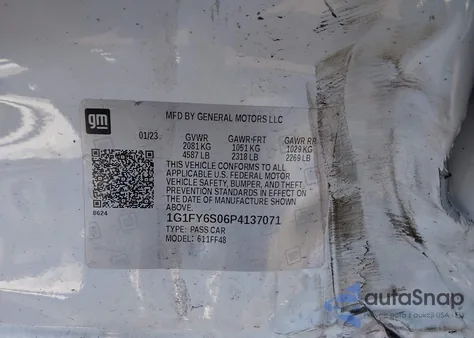 2023 Chevrolet Bolt Euv Fwd Lt из США, поврежденный, VIN 1G1FY6S06P4137071